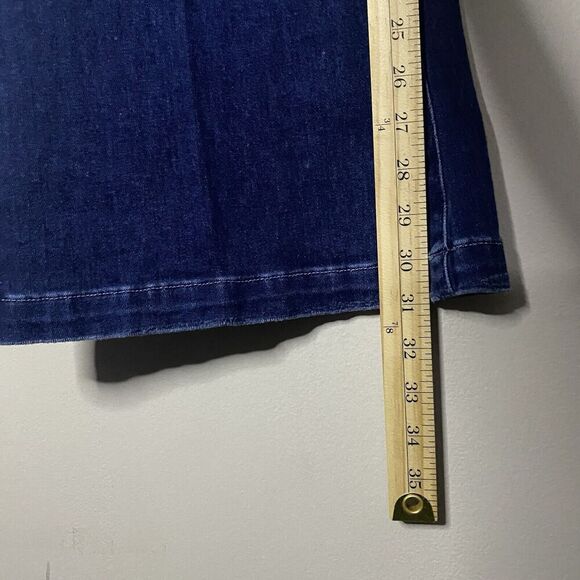 Paige Genevieve NWT high rise flare wide jean sail away dark wash 33 NEW - Picture 7 of 13